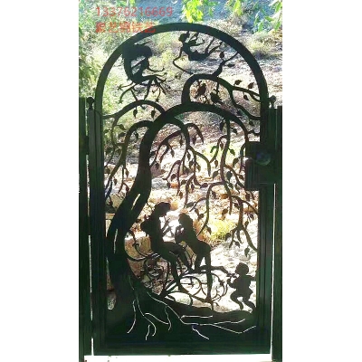 Small wrought iron courtyard gates