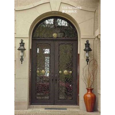 Wrought iron entrance doors